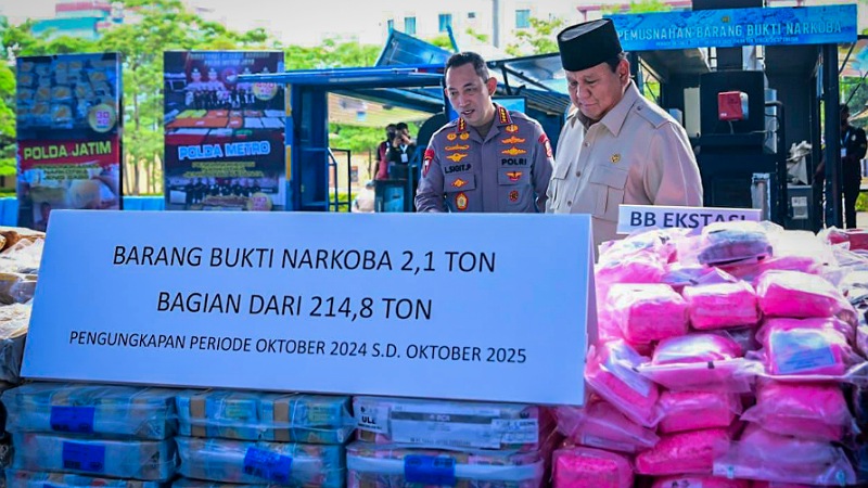 Presiden Prabowo Tegaskan Perang Total Lawan Narkoba: Barang Bukti Senilai Rp29,3 Triliun Dimusnahkan