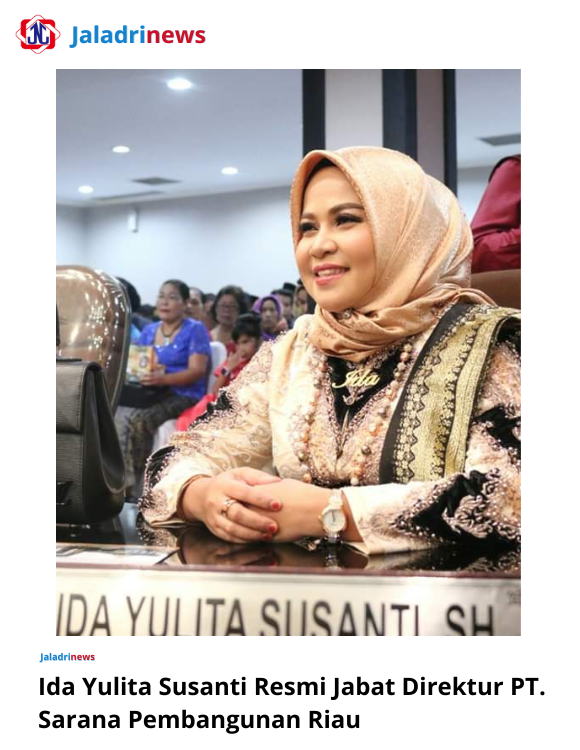 Ida Yulita Susanti Resmi Jabat Direktur PT Sarana Pembangunan Riau