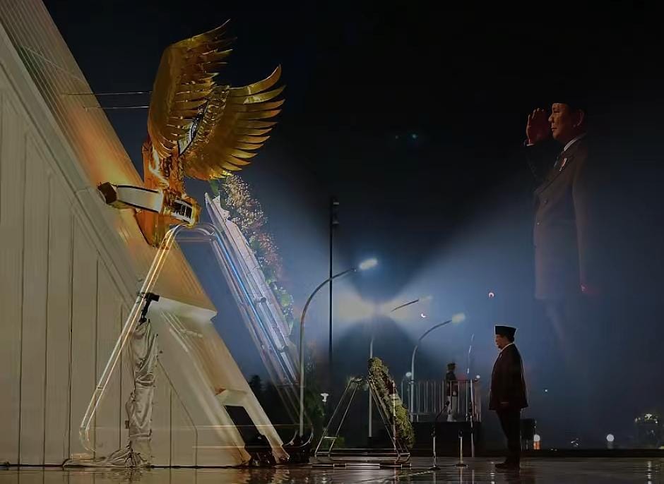 Malam Kemerdekaan, Prabowo Pimpin Upacara Renungan Suci HUT RI di TMP Kalibata
